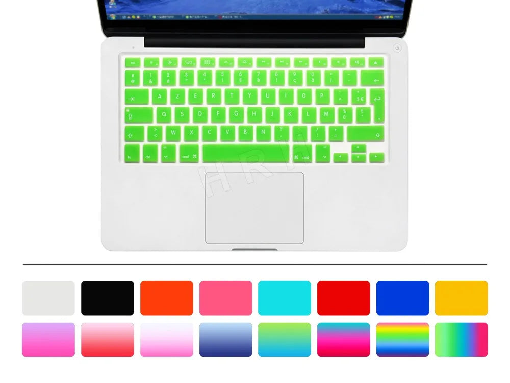 HRH AZERTY Soft French Silicone Keyboard Cover EU Version for Macbook Air Pro 13 15" A1466 A1369 A1278 A1286 A1502 A1425 A1398