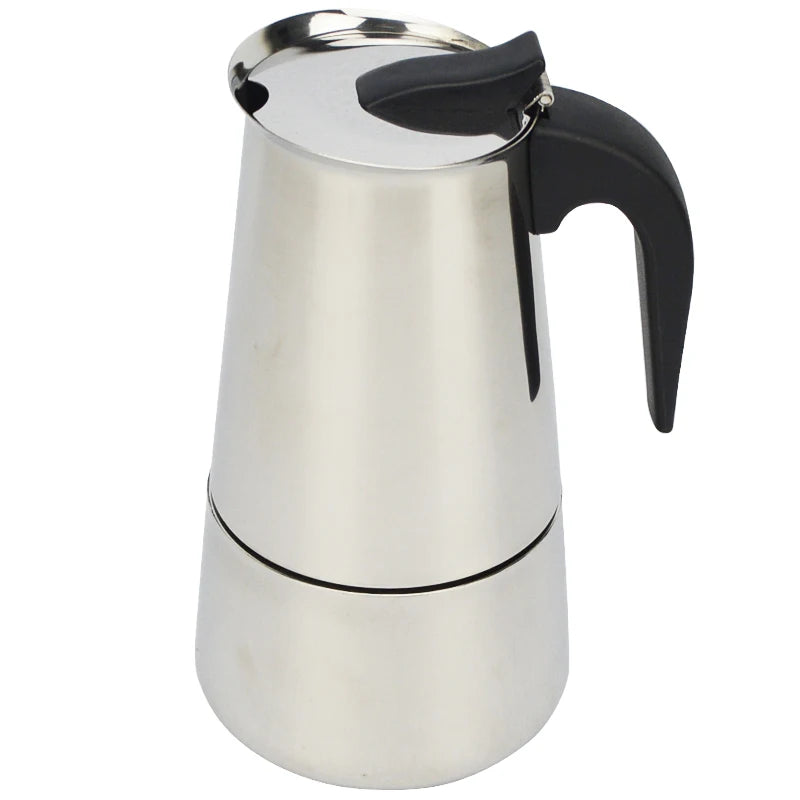 ATWFS High Quality 2/6 Cups Stainless Steel Coffee Maker Moka Pot Espresso Cups Latte Percolator Stove Top Espresso Pot