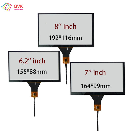 QVK New 7 8 9 inch  DVDJR-005-GT911 6pin capacitive touch screen panel digitizer 192*116mm 165*100mm  JY-GT911