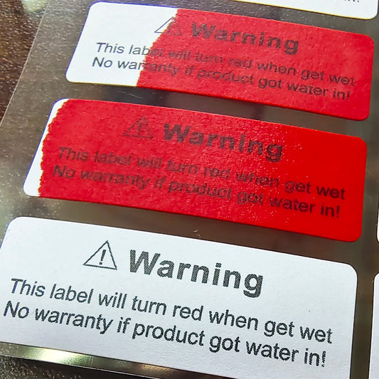 Water Sensitive Sticker Turn Red When Got Wet Device Potential Damage Indicator Warranty Void Instruction Liquid Sensor Label