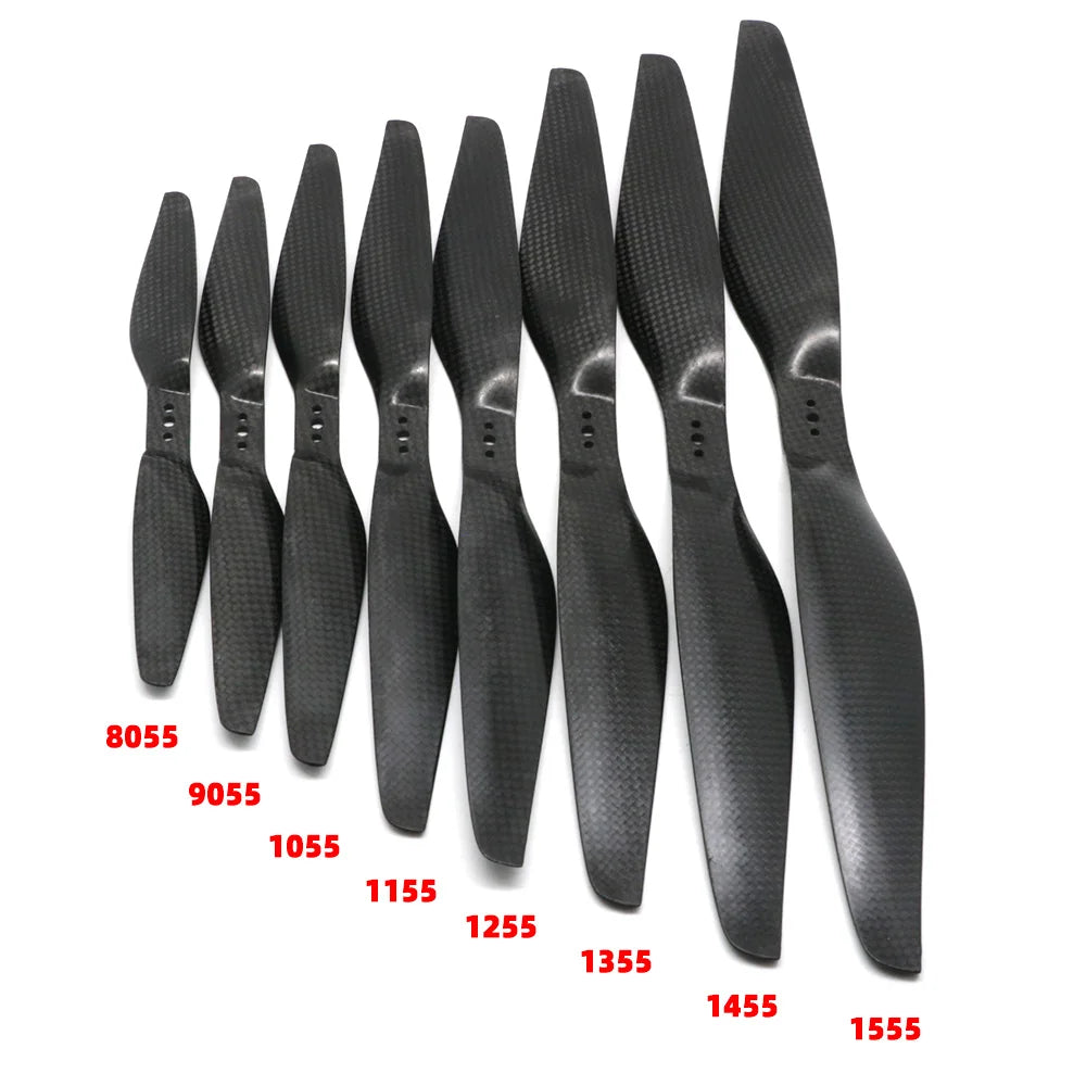 4pcs/lot 3K Carbon Fiber Propeller 8055 9055 1055 1155 1255 1355 1455 1555 For T-Motor 3Tiger Motor Quadcopter (2 pair)